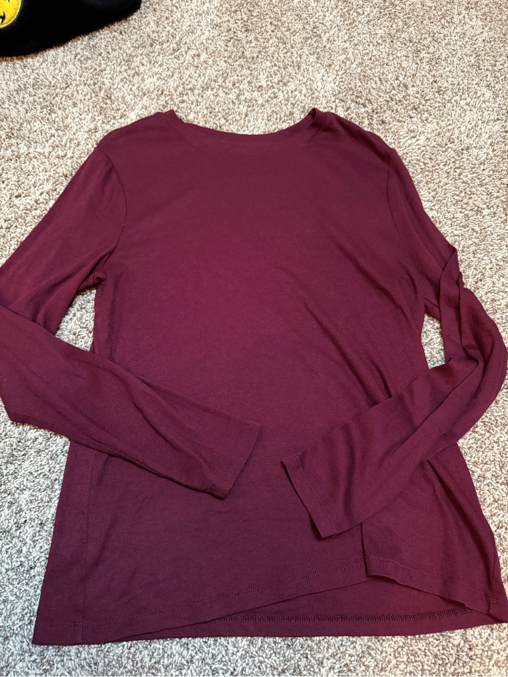 a new day Maroon Long-Sleeve Crewneck Top